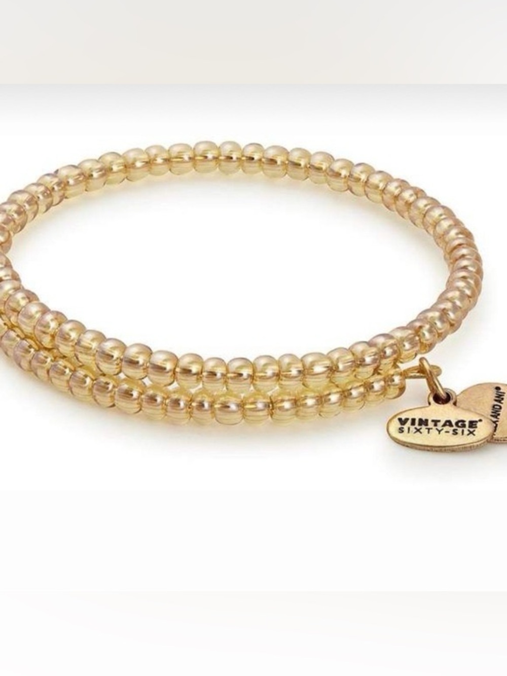 Alex and Ani Gold Beaded Wrap Bracelet